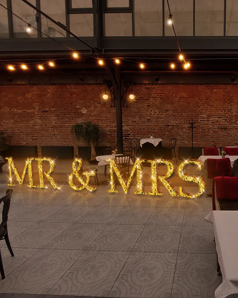 Alganic letters (A-Z) LED, aluminum gold, outdoor