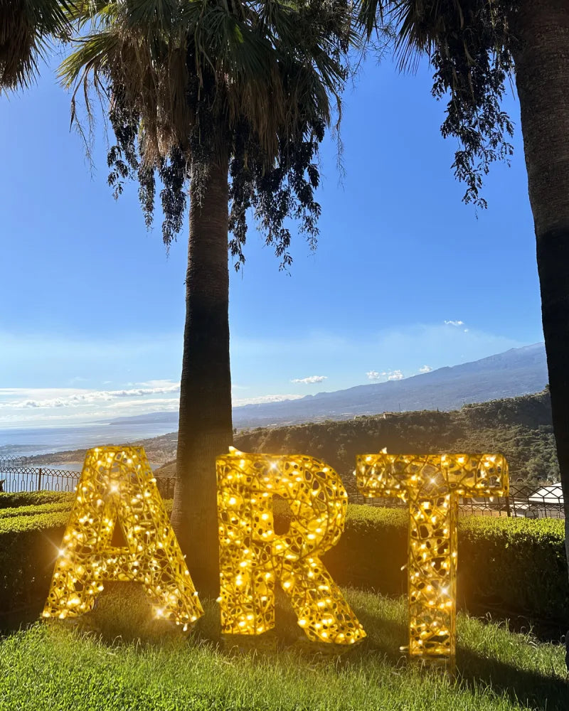 Alganic letters (A-Z) LED, aluminum gold, outdoor